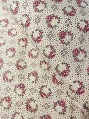 Vintage Light Pink Calico Cotton Quilt Fabric Cabbage Rose BTHY
