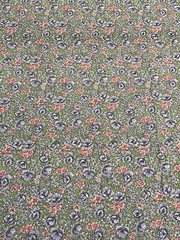 Vtg Green with Pink Purple Flowers Spring Cutter Fabric 45″x72″ Uncut Piece 2 yd