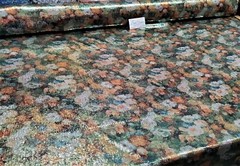 Digitally Printed Stretch Sequin on Spandex Fabric Sold BTY “Green/Orange Floral
