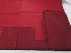 Vtg. Estate Find, Faux Swede Cranberry Red Fabric 58″ W x Less than 1 Yd. AS IS