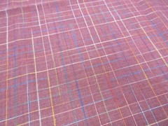 3+ Yds Fabric Mauve Multicolor Plaid Polyester Blend 45 In Wide Lightweight