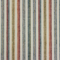 Mottley Classic Blue Red Green on Cream Textured Stripe Richloom Fabric