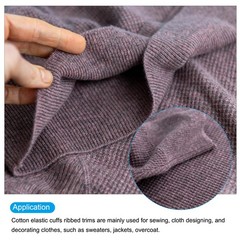 39″ Elastic Cuffs Ribbed Trims Cotton Fabric Knit Rib, 8″ Black