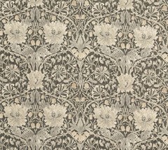 William Morris Fabric ‘PURE HONEYSUCKLE & TULIP – BLACK INK’ 2.2 MTRS Linen Mix