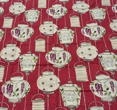 Waverly Asian Lanterns Red Chinoiserie Upholstery Fabric – 4.66 Sq Yds 56″x108″