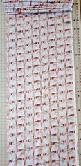 4.25 Yards – Berries & Bows – Pink & Red Gingham Bows on Lt. Blue – Cotton