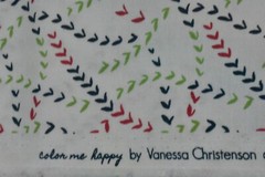 By 1/2 Yd, Red Green & Navy Print on Off-White, Moda, Christenson, V and Co.V403