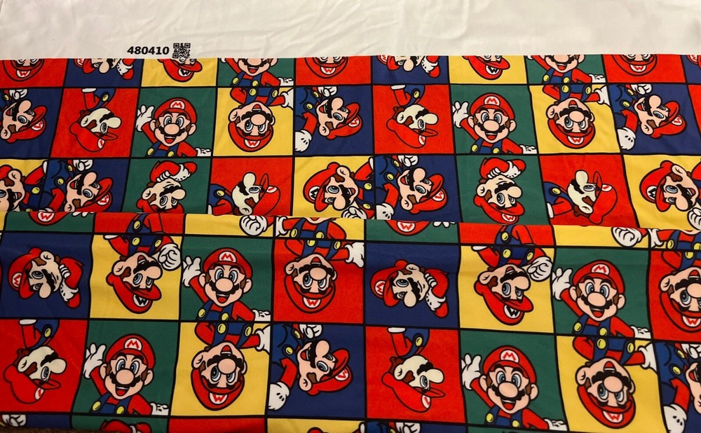Super Mario Bros Multicolored Cotton Material 60”L – 19” W Material Code 480410