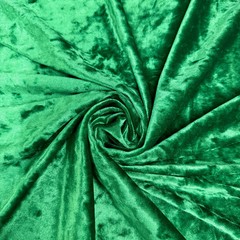 Samantha EMERALD GREEN Polyester Stretch Crushed Velvet Fabric by the Yard