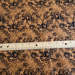 2 YD Orange Black Geometric Fabric Cotton Print Sheryl Roy