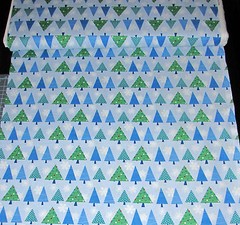 Christmas Tree Snowflake Fabric By The Yard Blue White Cotton Benartex Snow Days