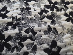 Black/Silver Floral Jacquard Suiting – Retro Look, Oh, So, Cute! REVERSIBLE!!
