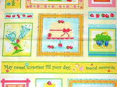 Frosted Fondant Cupcake Cup Cake Dessert Fabric Panel 23″ #7047