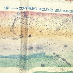 Vintage 1991 Margin Fabric 5.8 Yards 210×57 Watercolor Stripe Pastel Beach