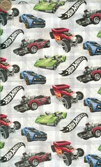 NICE! HOT WHEELS/WHITE – DAVID TEXTILES – 30 INCHES