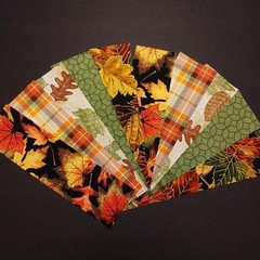 AUTUMN LEAVES (10) 2.5″x9″ Fabric Strips, For Craft Projects-Quilts-Junk Journal