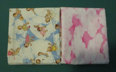 Cotton Quilt Fabric Lot of 2 FQs Dream Baby and Pink Clouds
