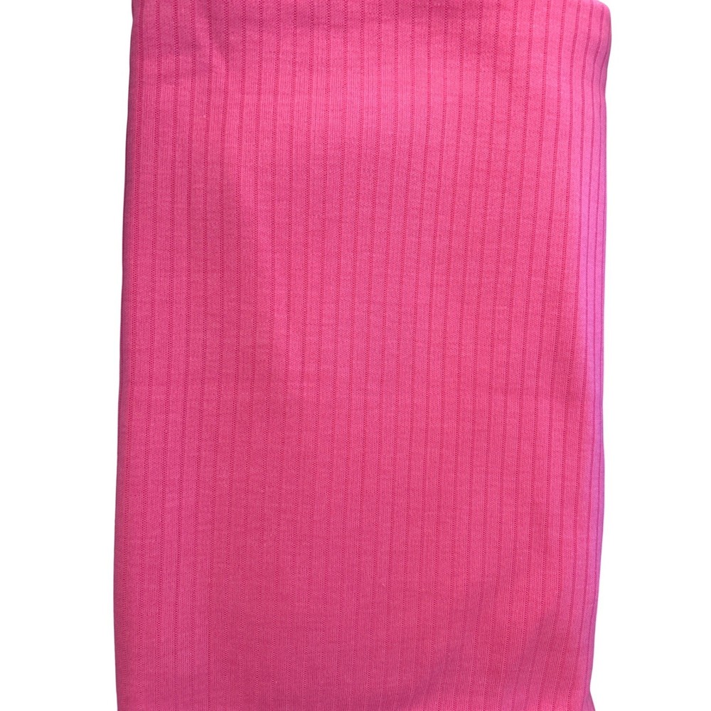 Bright Pink Ribbed Knit Fabric Soft Stretch Apparel Material 26 Inch Width