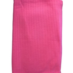 Bright Pink Ribbed Knit Fabric Soft Stretch Apparel Material 26 Inch Width