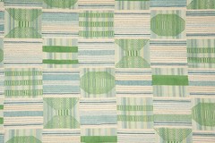 Kathryn Ireland Indian Inspired Linen Print Fabric- Kantha Sea REMNANT 44″x148″