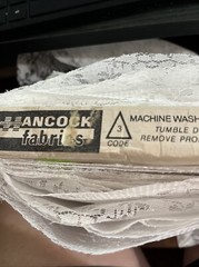 Hancock’s White Lace Fabric 54″ W Polyester French Floral New