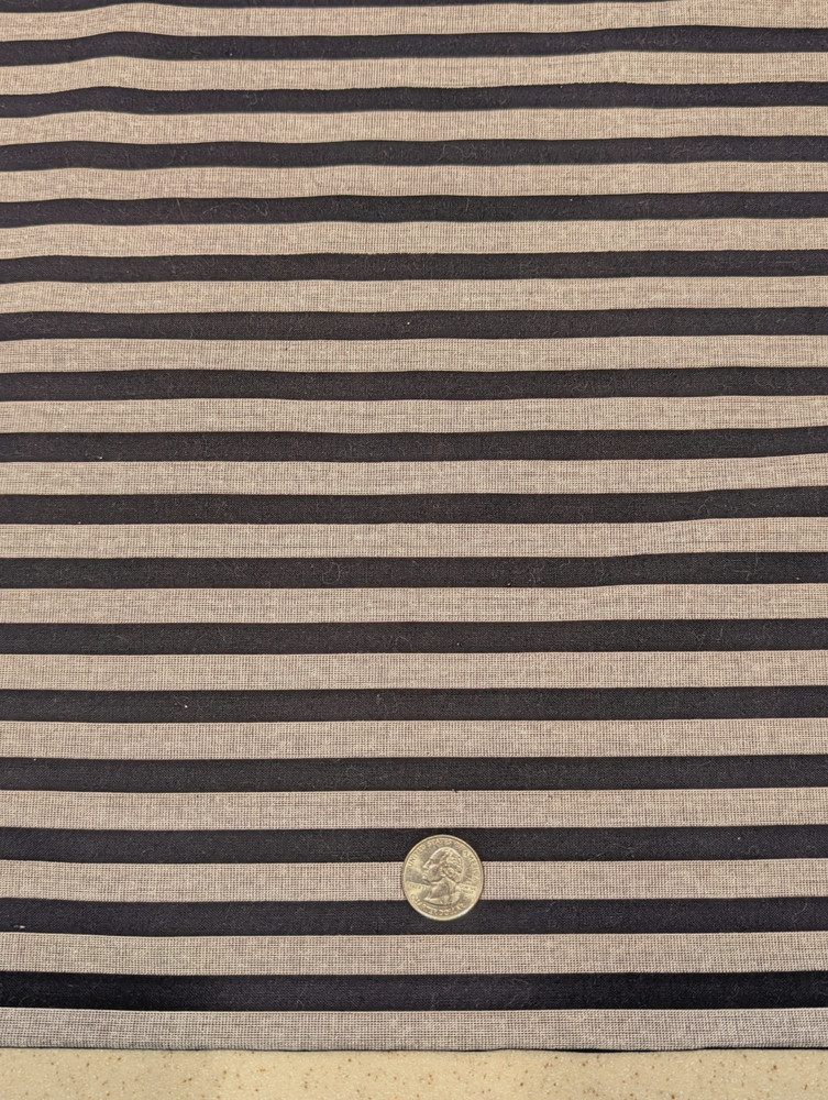 Vintage gray & black striped shirting fabric 4 yards & 5/8 x 43″ wide