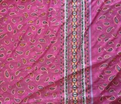 Magenta Paisley Print Fabric, Medium Weight Polyester Blend, 2 3/4 Yds, 56 x 100