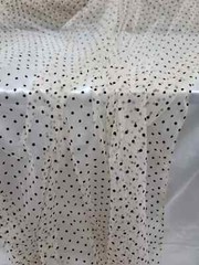Nude Beige Tulle Velvet Polka dots Fabric For Dress Fabric By The Yard Stretch