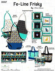 Wilmington Prints – Fe-Line Frisky – Repeating Border Stripe – Multi, Fabric BTY