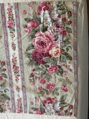 Heavy/Medium 100% Cotton Cabbage Rose fabric 57” Long , 17” Wide From Tablecloth