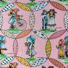 Vintage Holly Hobby Fabric 51″ x 44″ Quilt Craft Bonnet American Greetings Mane