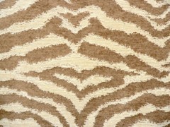 3″ x 6″ Fabric Samples – High-End Heavy Wt. Chenille Tiger Print – Tan / Cream