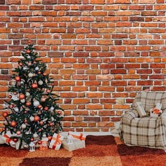 VitalCozy 10x8ft Christmas Red Brick Wall Backdrop for Photoshoot Polyester F…