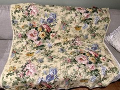 P. Kaufman Upholstery Curtain Fabric 2.75 Yards by 54”Cabbage Roses Linen Weave