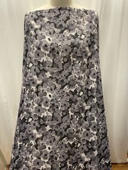 Cotton Poly Blend Floral Black Gray White Color Fabric By The Yard 56″ Wide