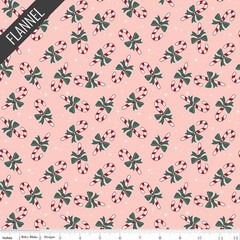 Candy Cane Flannel in Blush | The North Pole Flannel | Riley Blake