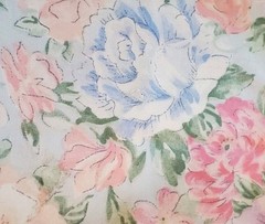 Pastel Watercolor Floral Cotton Fabric 1/2 Yard 44 Wide Cottage Quilting Crafts