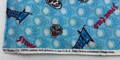 Stone Cold 1999 WWF Fabric 3.5 Yards Vintage White Skulls Blue White Wresting