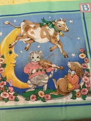 Cranston MOTHER GOOSE Nursery Rhymes FABRIC PANEL 17.5″x44″