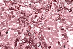Pink 18MM Paillette Sequins Trim Fabric Oversized Round Costumes Dancewear