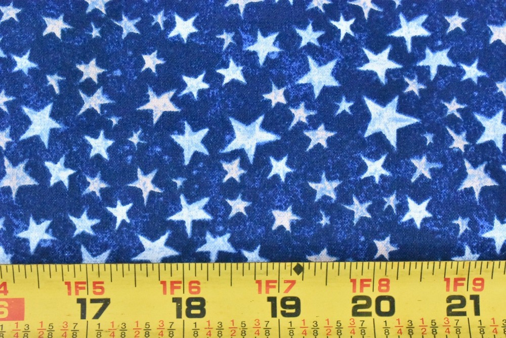 By 1/2 Yd, Vintage, Pink White Blue Stars on Navy Cotton, MMFAB, Krajewski, V926