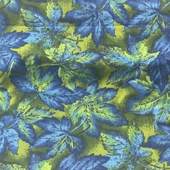 Blue/Green Leaves Cotton 3 1/2 Yards X 42″ Wide