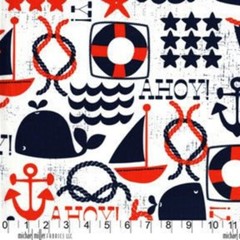 Michael Miller Ahoy Matey Fabric, Sold by the 1/2 Yard, Continuous Cut Fabric
