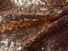 3mm Sequin Fabric Sparkling Glitter Sequins GOLD on BLACK Paillette – 120cm wide