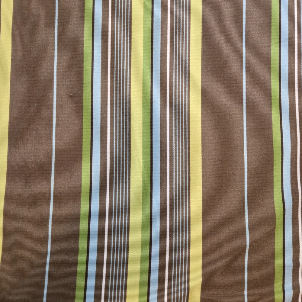 Kaufman Fabric 60″ x 5+ yards Soil & Stain Resistant Blue Brown Green Stripe y2k