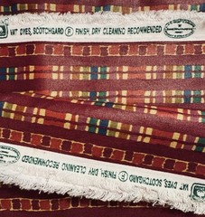Waverly Shimmer Screen Print Cotton Fabric Stripes Geometric Tribal Wine Red 3yd
