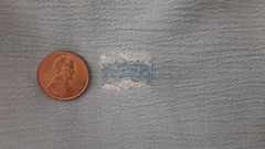 2 blue & Navy VINTAGE CRINKLED CREPE Cotton Quilt/Sew/Craft Fabric 5 & 7 yards