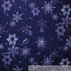 BonEful Fabric FQ Flannel Quilt VTG Purple Snowflake Sky Cloud Dot Winter Flower