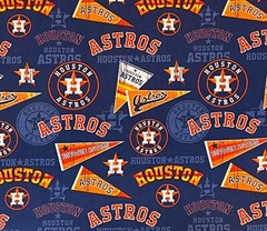 Fabric Remnant 15″ Houston Astros Pennants Baseball Team 100% Cotton Fabric