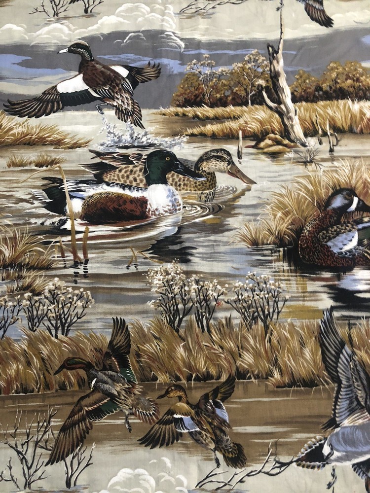 1.5-YARDS Nature’s Corner by Fabri-Quilt Cotton Fabric Duck Print 43″